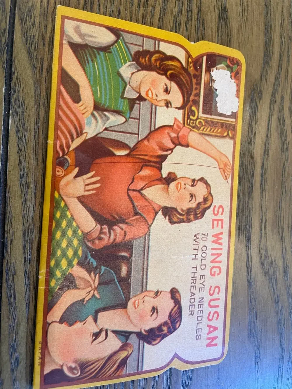 Vintage Sewing Susan Needle Book Gold Eye Rust Proof Needles & Threader Japan